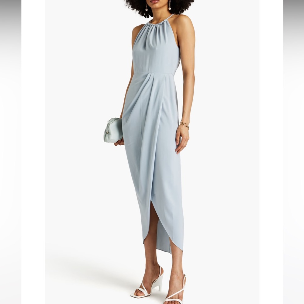 Shona Joy Gathered Satin Maxi Dress